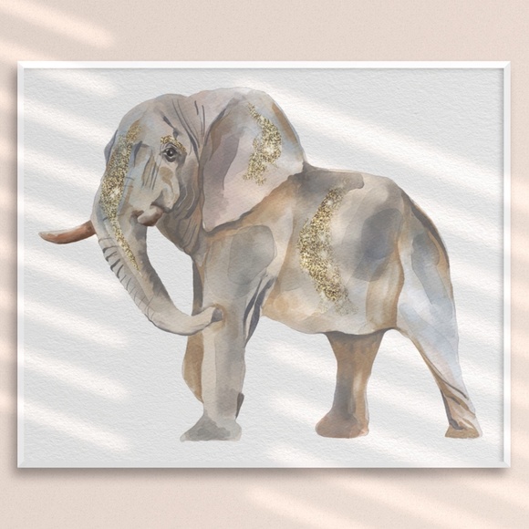 Other - Wall Art Cute Elephant Portrait Print Unframed